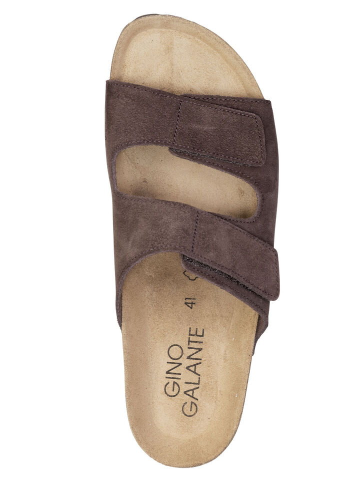 GINO GALANTE, klassiche Herren-Pantoletten, Weite H, mit Klettverschluss BRAUN