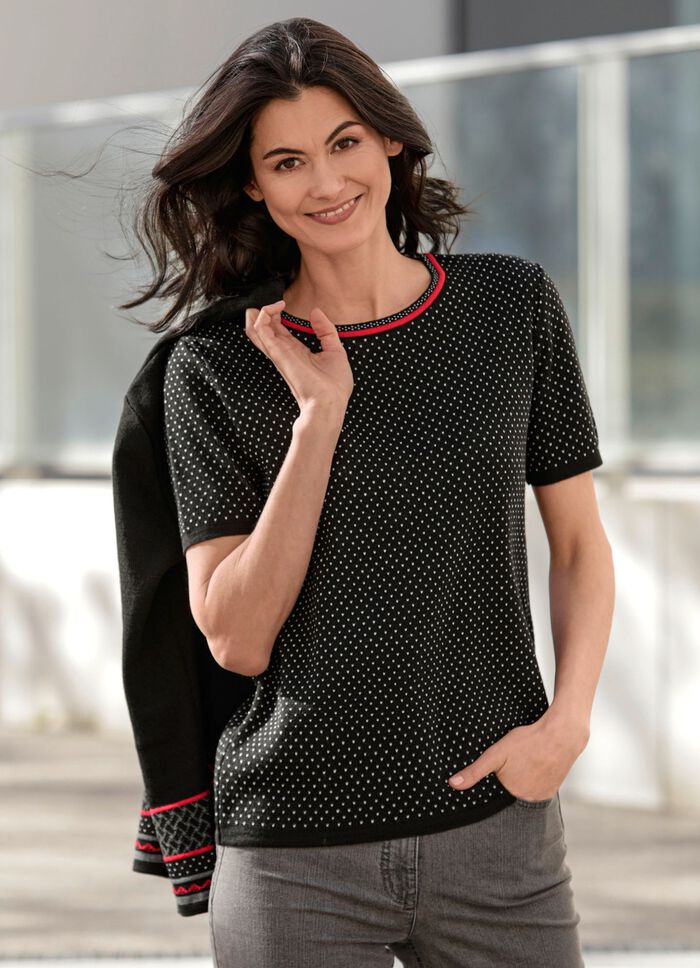 Strick-Twinset mit feinen Dessins 