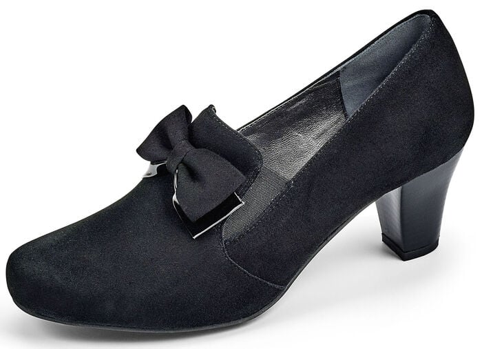 Pumps aus Samt-Chevreauleder SCHWARZ