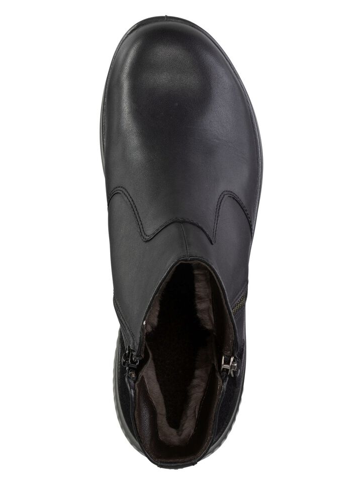 Gef&uuml;tterte Damen-Boots, Winterschuhe, Weite K, mit Lammfell SCHWARZ