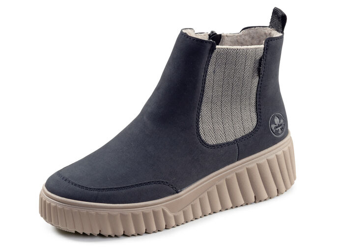 Rieker, trendige Damen-Boots, Winterschuhe, mit herausnehmbarem Fußbett DUNKELBLAU