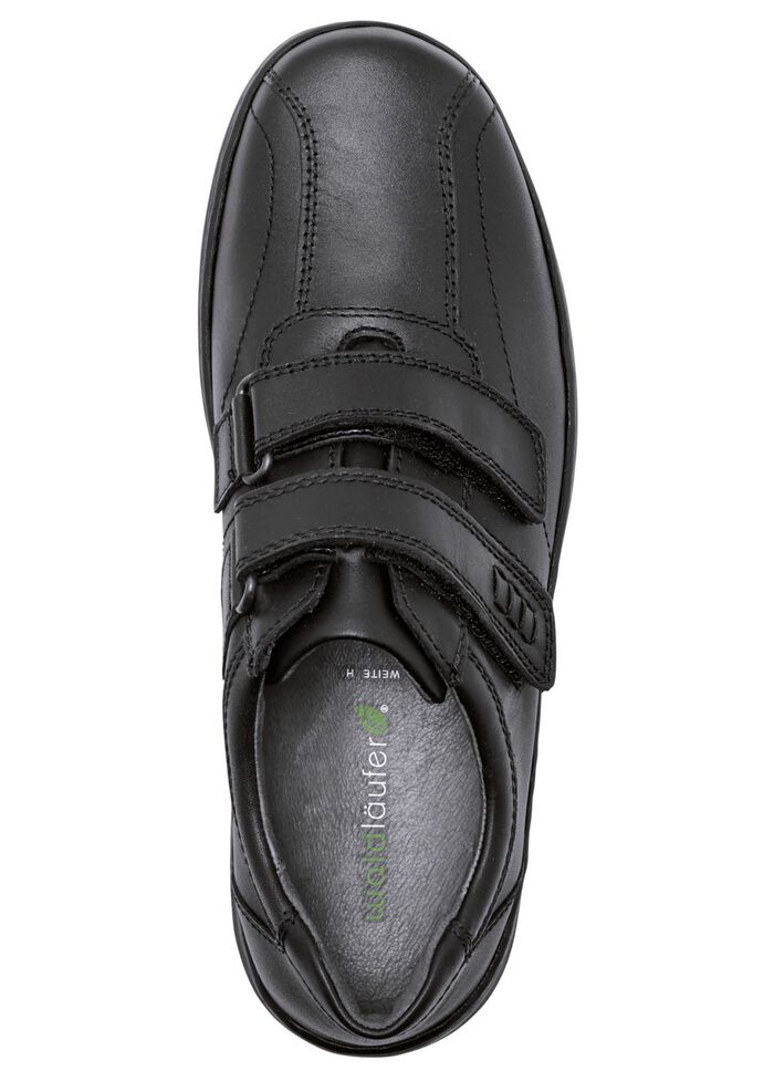 Waldl&auml;ufer, bequeme Herrn-Slipper, Weite H, mit herausnehmbarem Fu&szlig;bett SCHWARZ