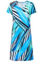 Laurina Kleid mit farbbrillantem Druckdessin und kurzen &Auml;rmeln 