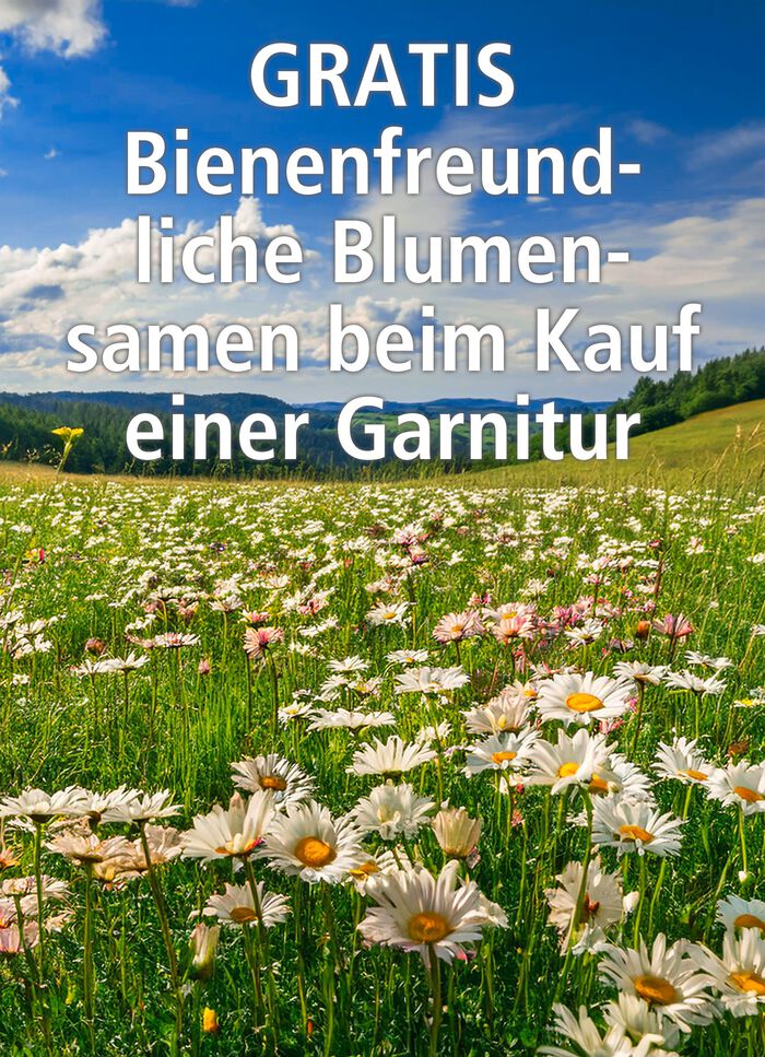Bettw&auml;sche-Garnitur mit Blumenwiesen-Motiv 