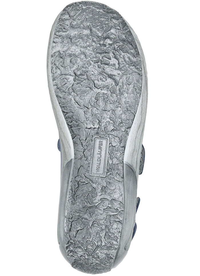 Waldläufer, bequeme Damen-Sandalen, Weite G, mit herausnehmbarem Fußbett JEANSBLAU