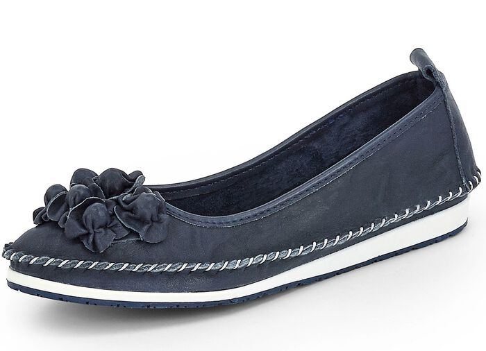 Andrea Conti Mokassin-Slipper mit frechen Lederbl&uuml;ten 