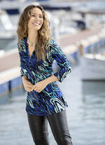 Shirt-Tunika modischem Stehkragen 