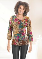 Shirt mit Allover-Dessin GRÜN-OLIV-BEERE