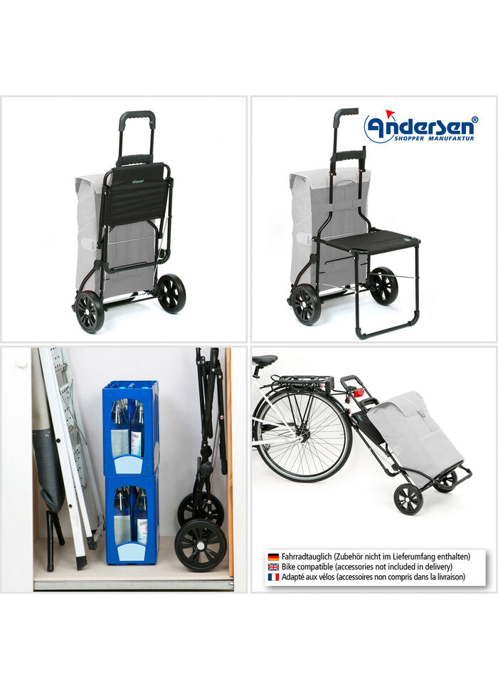 Andersen Einkaufsroller mit Sitzmöglichkeit GRAU