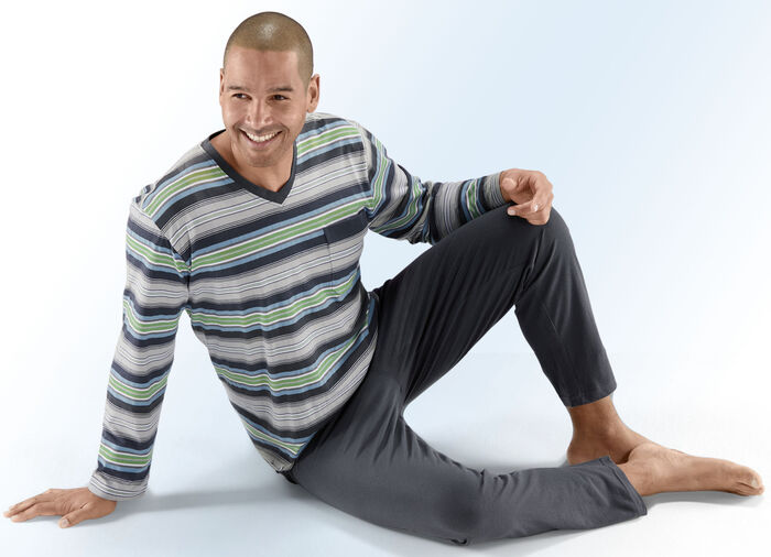 Zweierpack Schlafanzüge mit V-Ausschnitt und Brusttasche 