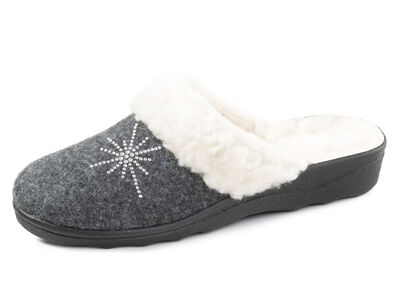 Gefütterte Damen-Hausschuhe, mit Schurwolle 