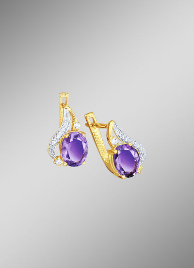 Ohrringe mit echt Amethyst 