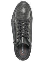 Bootie mit gl&auml;nzender Pr&auml;gung SCHWARZ