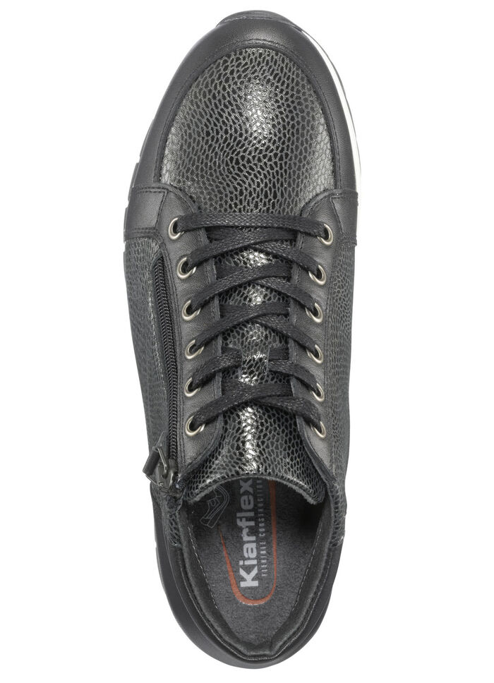 Bootie mit gl&auml;nzender Pr&auml;gung SCHWARZ