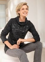 Rollkragenshirt mit Kontrastdruck 