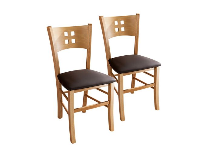 Kombistarke St&uuml;hle, Set 2er BUCHE-BRAUN
