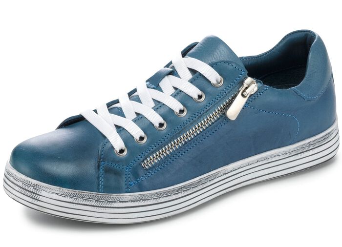 Gemini Schn&uuml;rschuh mit praktischem Seitenrei&szlig;verschluss JEANS