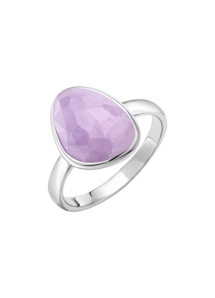 Schöner Damenring mit echt facettiertem Amethyst 