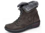 Waldl&auml;ufer Schn&uuml;r-Stiefelette mit kuscheligem Webpelzkragen ANTHRAZIT