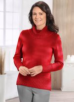 Pullover mit Schurwolle   ROT