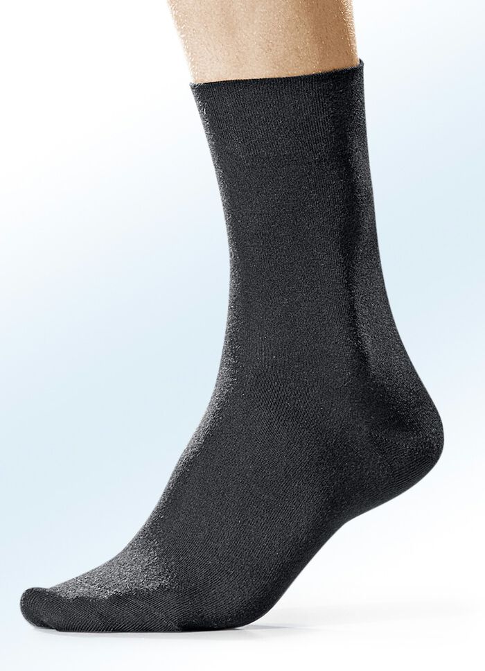 Rogo easy leg Viererpack Socken, uni bunt 4X SCHWARZ
