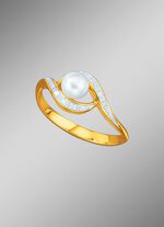 Bicolor-Damenring mit S&uuml;&szlig;wasser-Zuchtperle 