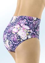 F&uuml;nferpack Slips in marine mit pink-gelb-buntem Druckdessin 