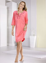 Wadenlanges Nachthemd mit 3/4 langen Ärmeln LACHS