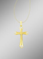 Kreuz-Anhänger mit Diamant 