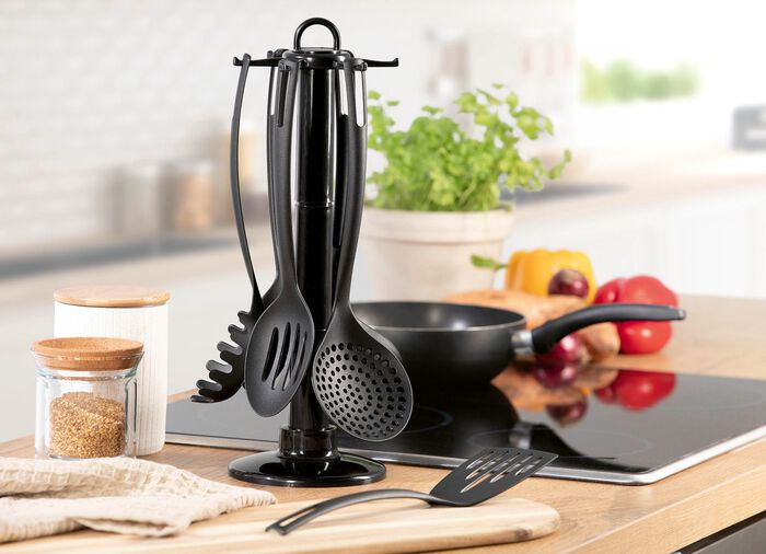 K&uuml;chenhelfer-Set, 7-teilig, zum Kochen, Braten und Servieren 