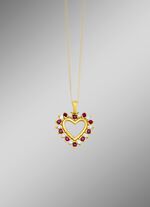 Romantischer Herz-Anh&auml;nger mit Rubin und Diamanten 
