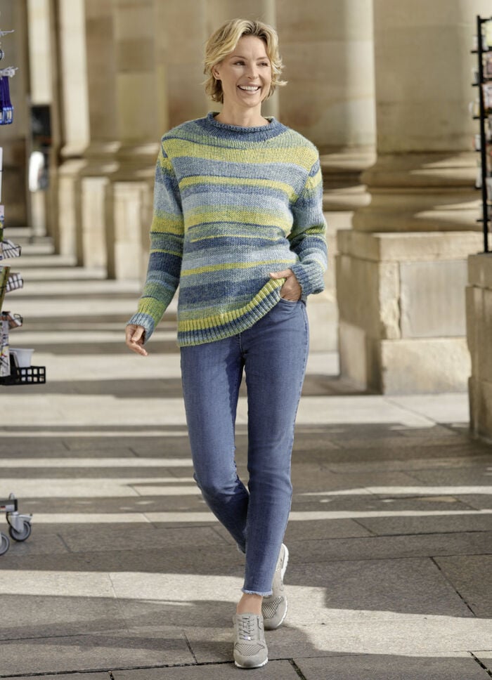 Magic-Jeans mit angesagtem Fransensaum JEANSBLAU