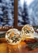 Beleuchtete Kugel aus Glas, 2er-Set 
