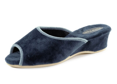 ELENA EDEN Samt-Pantolette mit Kontrast-Einfassung 