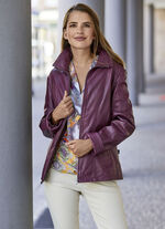 Lederjacke mit Steh-Umlegekragen 