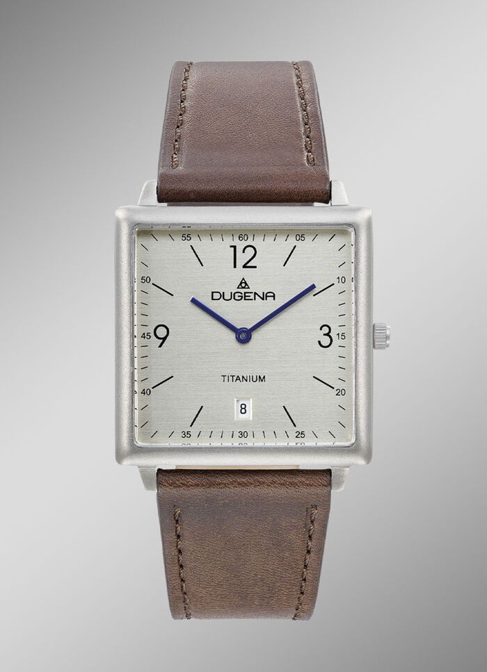 Dugena-Quartz-Herrenuhr mit robustem Titangehäuse 