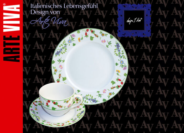 Porzellan-Geschirr Millefiori aus hochwertigem weißen Porzellan 