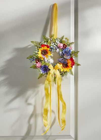 Wandkranz mit Sonnenblumen 