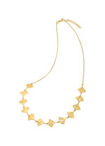 Mattierte Halskette mit Gl&uuml;cksbringer Ginkgoblatt 