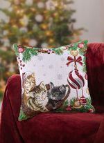 Weihnachtlicher Kissenbezug in Gobelin-Qualit&auml;t 