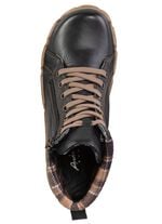 Andrea Conti Schn&uuml;r-Bootie mit Schaftrand aus kariertem Textil 