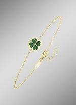 Zartes Glück – Armband mit Malachit-Kleeblatt 