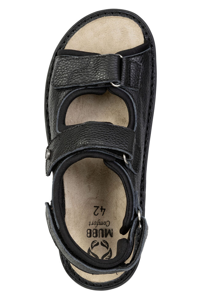 Mubb, klassische Herren-Sandalen, Weite H, mit herausnehmbarem Fu&szlig;bett SCHWARZ