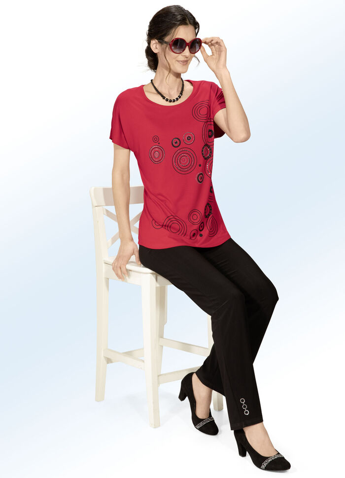 Weich flie&szlig;ende Hose SCHWARZ