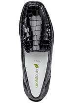 Waldläufer, stilvolle Damen-Slipper, Weite H, mit herausnehmbarem Fußbett SCHWARZ