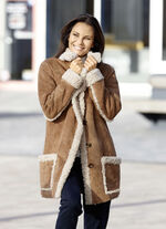 Jacke aus Veloursleder-Imitat 