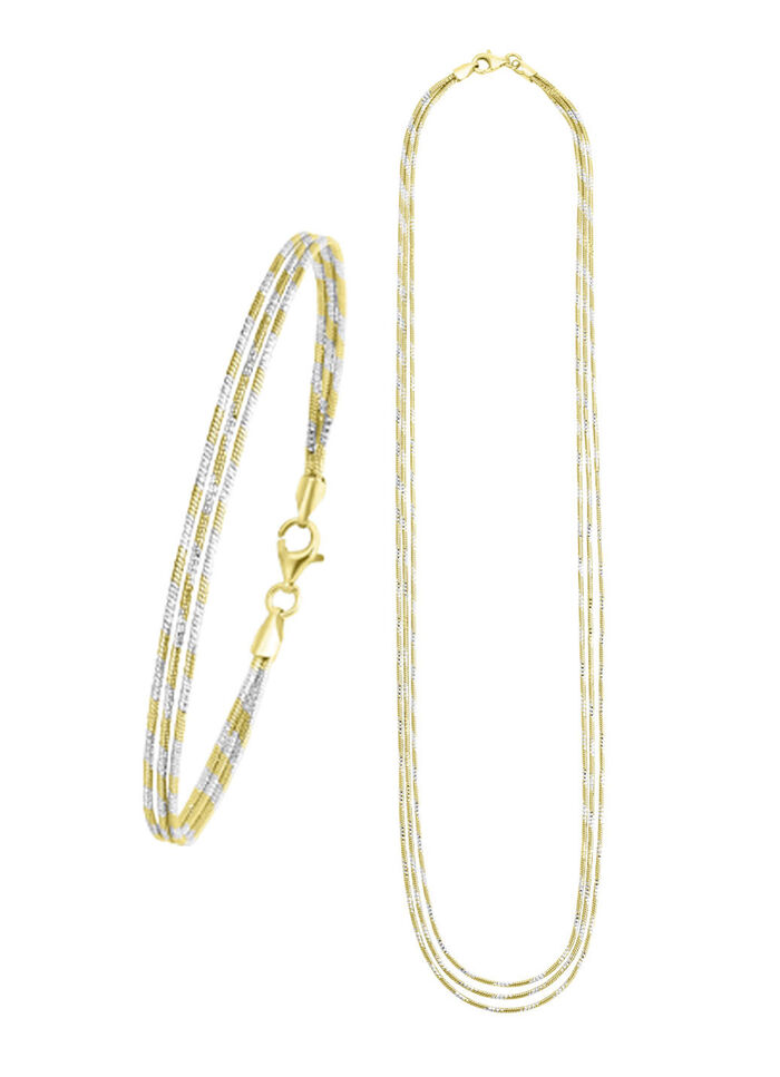 Edles Schmuck-Set in Bicolor, 2-teilig 