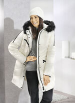 Kurzmantel mit Kunstpelz-Innenausstattung in der Kapuze 