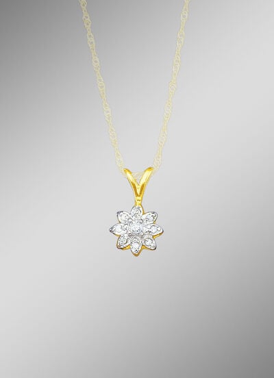 Anhänger mit Brillant und Diamanten 