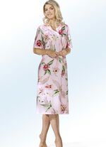 Nachthemd mit Vorderpasse und Raffungen 